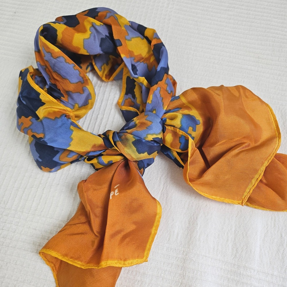 Phillipe Neck Scarf Rectangle Gold Blue Digital Camo Print
